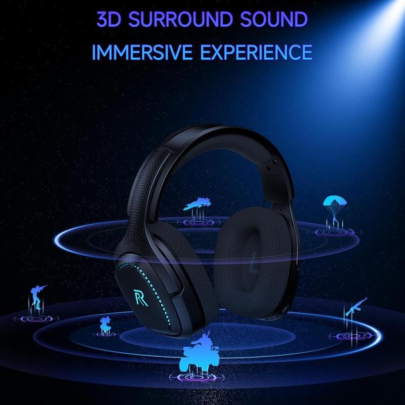 2.4Ghz Wireless Gaming Headset for PS5, Xbox(Wired), PC, Nintendo Switch