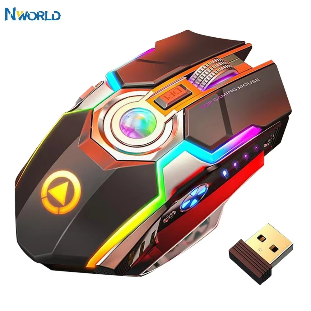 Ergonomic Wireless Gaming Mouse with RGB Backlight