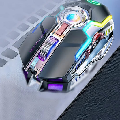 Ergonomic Wireless Gaming Mouse with RGB Backlight