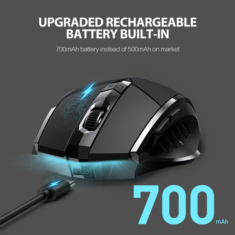 Rechargeable Multi-Device Wireless Bluetooth Mouse
