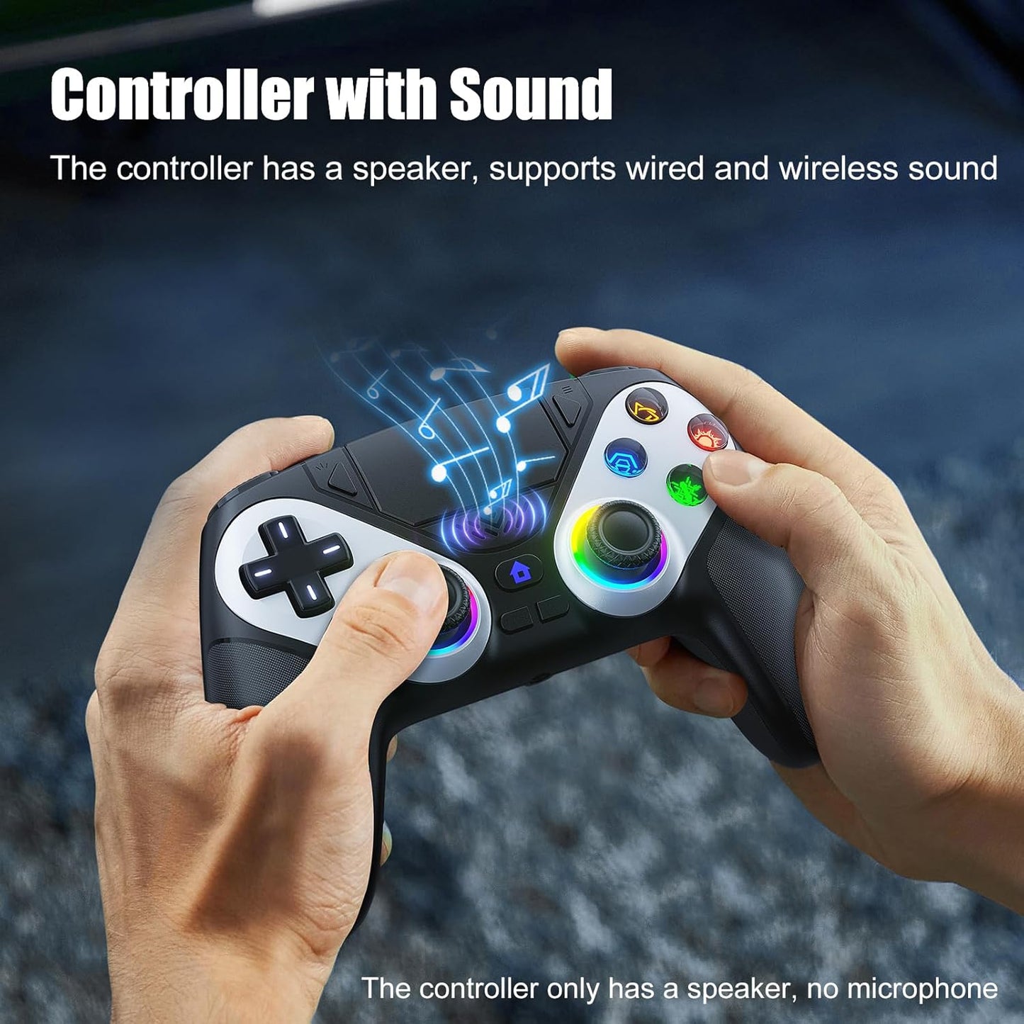 PS5 Wireless Controller with Turbo, RGB Lighting & Dual Vibration